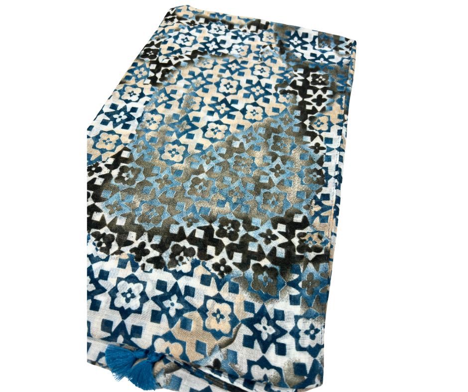 Printed Cotton/ Polyester Lightweight Scarf for women