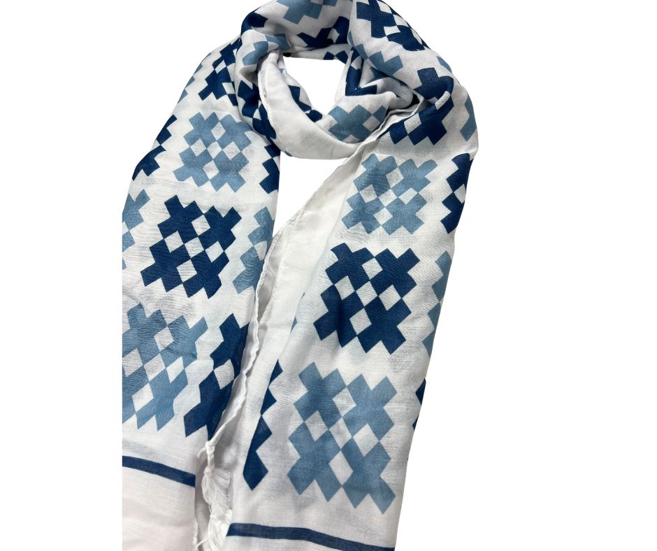 Printed Cotton/ Polyester Lightweight Scarf for women
