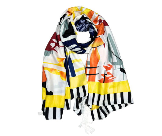 Printed Multicolor Polyester Scarf For Women