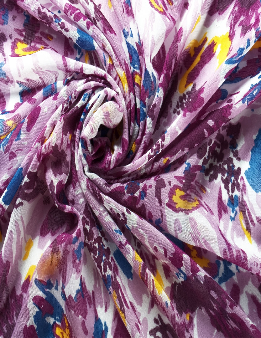 Printed Viscose Scarf For Women - PURPLE