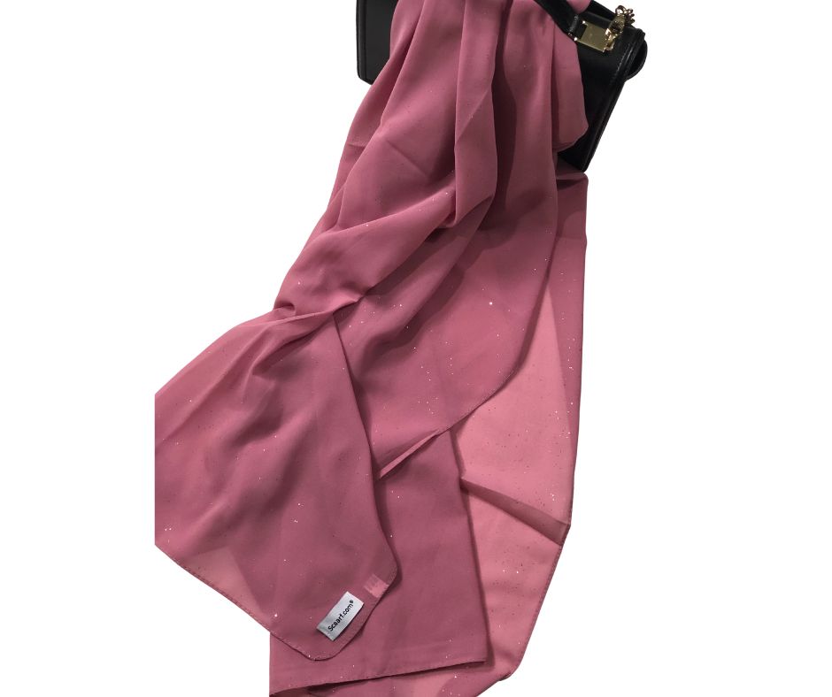 Chiffon Shimmer Scarf/Hijab - Pink