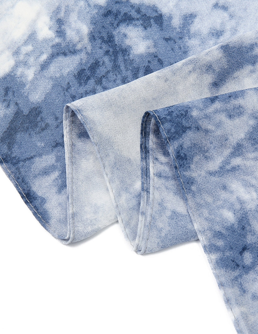 Tie & Dye Chiffon Scarf - BLUE