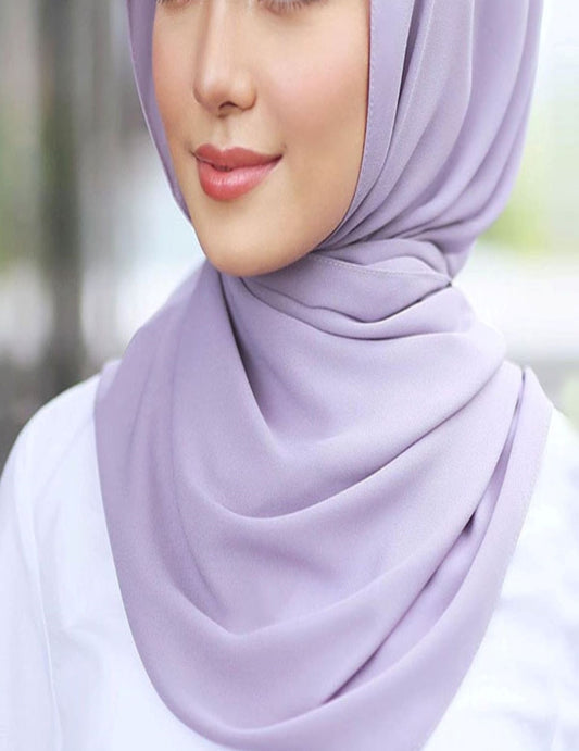 Chiffon Plain Scarf/Hijab - LIGHT PURPLE