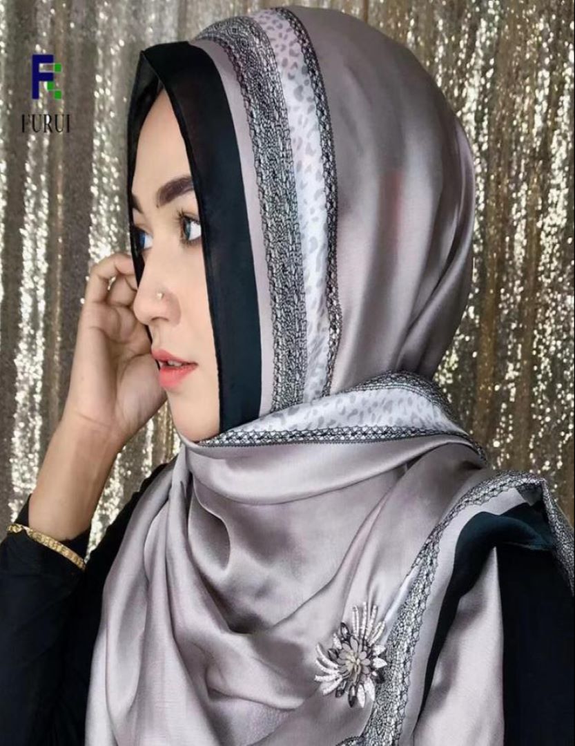 Elegant Silk Scarf/Hijab - GREY