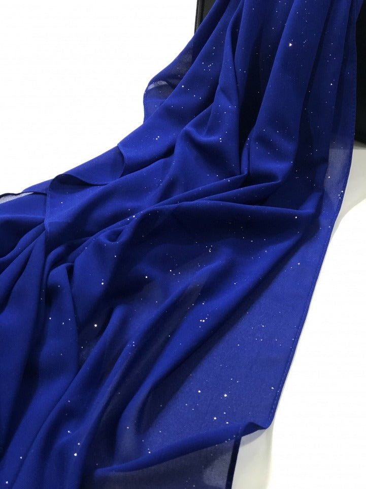 Chiffon Shimmer Scarf/Hijab - Blue