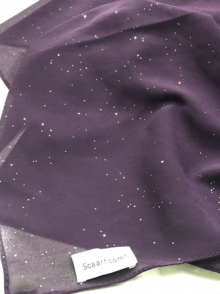 Chiffon Shimmer Scarf/Hijab - Purple