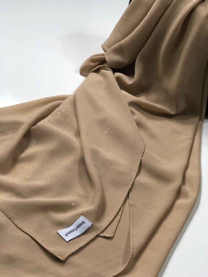 Chiffon Shimmer Scarf/Hijab - Brown
