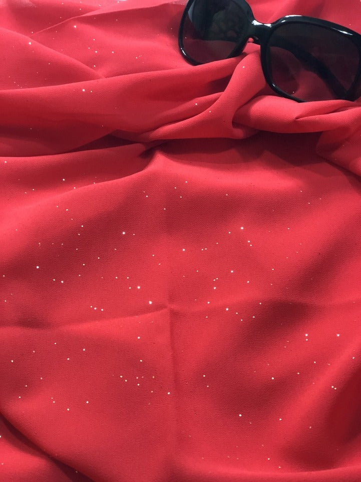 Chiffon Shimmer Scarf/Hijab - Red