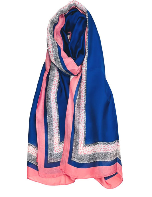 Elegant Silk Scarf/Hijab - BLUE