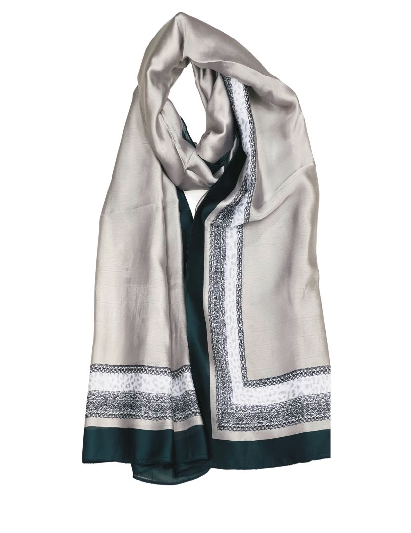 Elegant Silk Scarf/Hijab - GREY