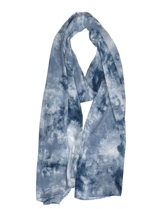 Tie & Dye Chiffon Scarf - BLUE