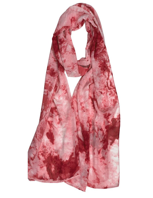 Tie & Dye Chiffon Scarf - RED