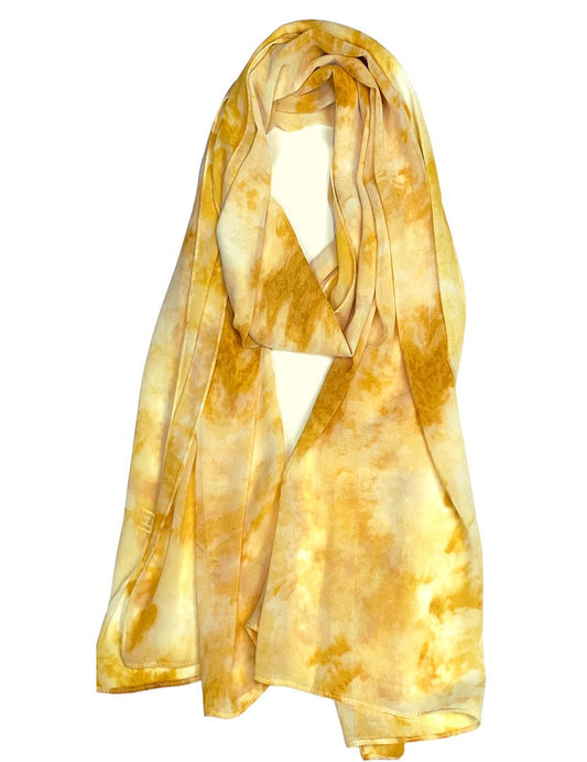 Tie & Dye Chiffon Scarf - YELLOW