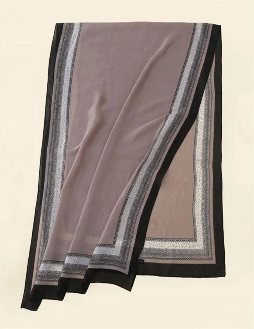 Elegant Silk Scarf/Hijab - GREY