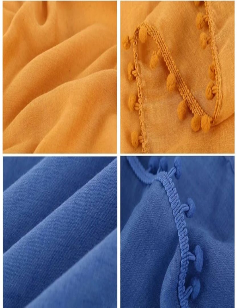 Elegant Cotton Scarf For Women - Blue