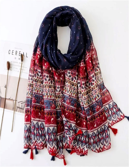 Printed Scarf Viscose / Cotton