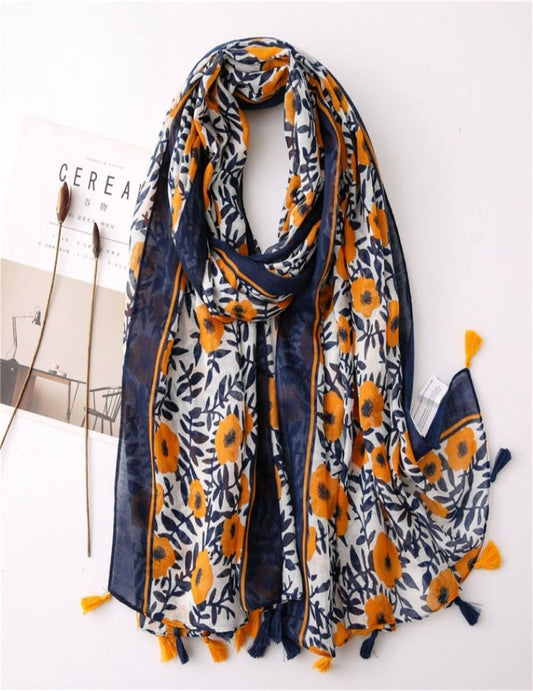 Cotton Viscose Printed Scarf